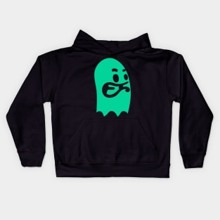 Green nervous ghost Kids Hoodie